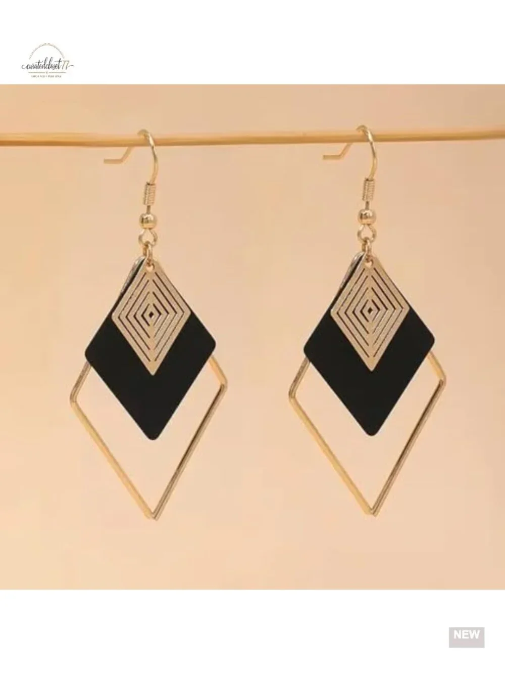 Teardrop Leaf Dangle Earrings Layered Geometric Statement Earrings Lightweight